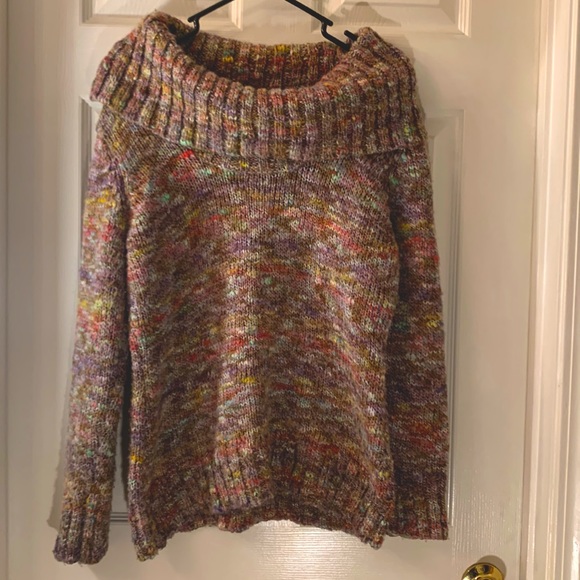 Hand Knit Chunky Kawaii Cute Sweetheart Cowl Neckline Sweater - Picture 9 of 12